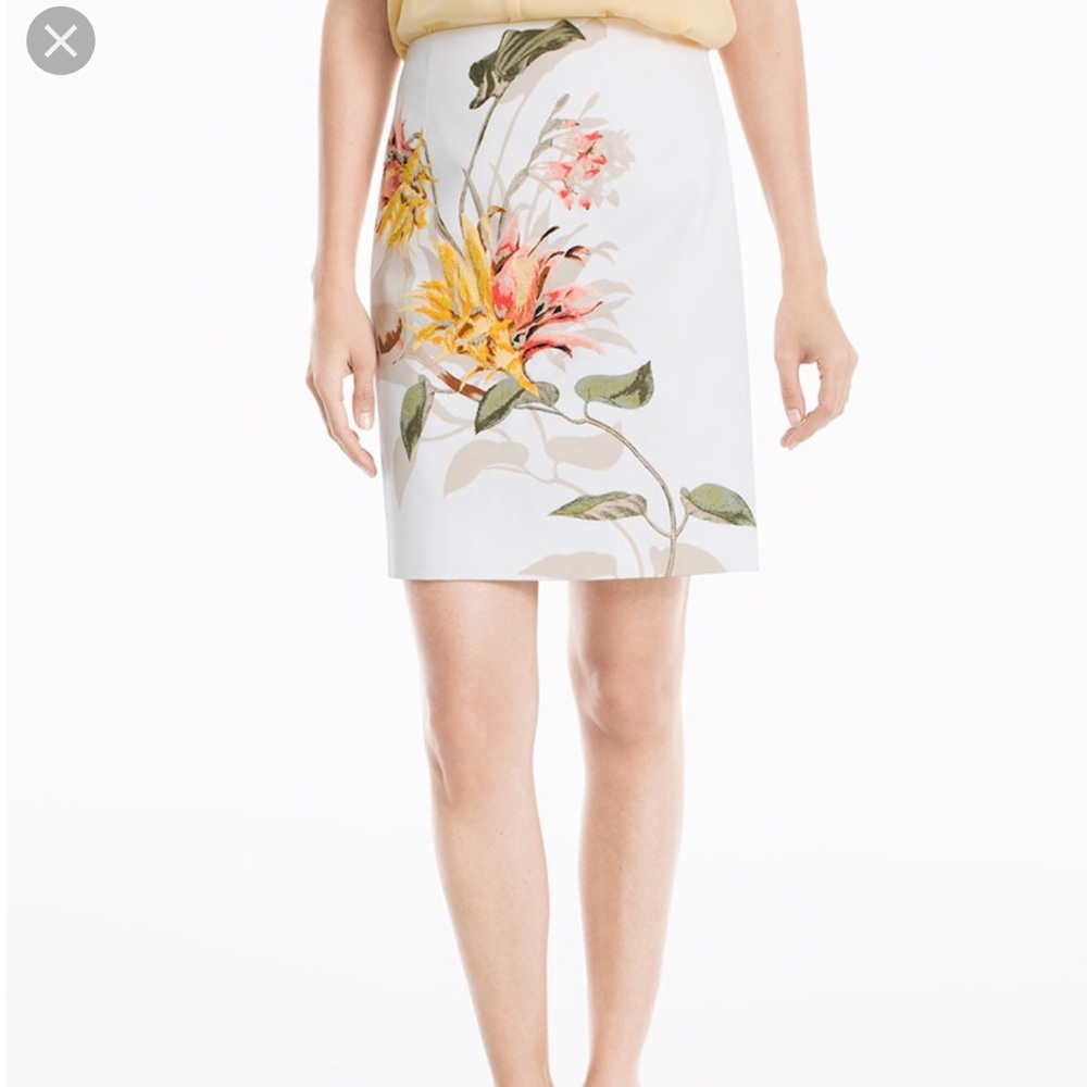 White House Black Market floral skirt SZ 0P NWT